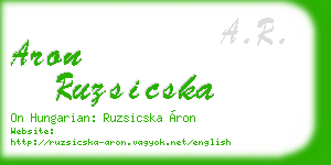 aron ruzsicska business card